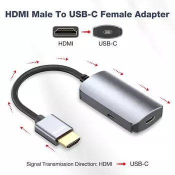 Металлический разъем, совместимый с HDMI, для PD между мужчинами и женщинами, односторонний видеокабель серебряный
