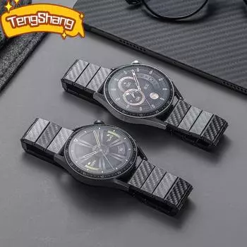 Металлический ремешок 22 мм для Samsung Galaxy Watch 3 Huawei GT2 Amazfit GTR Браслет из углеродного волокна Браслет для браслета Samsung Watch 5 Pro/6/4 20 мм