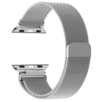 Металлический ремешок для Apple Watch Band 44 мм, 45 мм, 49 мм, 40 мм, 41 мм, 38 мм, 44 мм, браслет Milanese Correa iWatch series 9 8 7 se 5 6 Ultra 2 38mm or 40mm 41mm серебряный