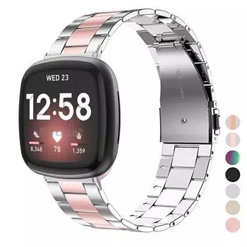 Металлический ремешок для часов Fitbit Versa 4/Sense 2 Ремешок для Fitbit Versa 3 2 Классический браслет Сменные аксессуары для браслета Fitbit Sense 2