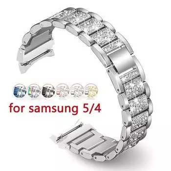 Металлический ремешок для часов с бриллиантами для Samsung Galaxy Watch 4 Classic 42 мм 46 мм Galaxy Watch 5 40 мм 44 мм ремешок для часов для женщин