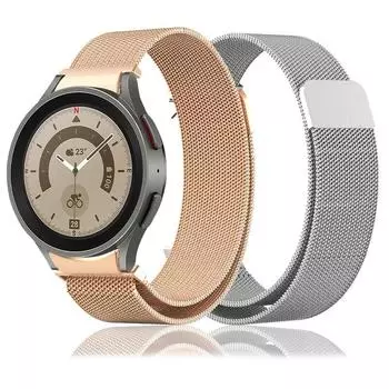 Металлический ремешок для Samsung Galaxy Watch 7/6/5/4 44 мм 40 мм/4Classic 46 мм 42 мм Band Milanese Magnetic Bracelet для Galaxy Watch 5pro Watch 5 Pro 45mm серебряный