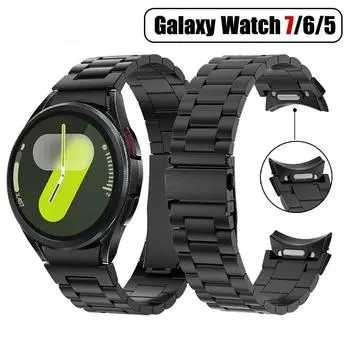 Металлический ремешок для Samsung Galaxy Watch 7 6 5 4 44 мм, браслет 40 мм, крепление One Click для Samsung Galaxy Watch 7 6 Classic, ремешок 47 мм Galaxy Watch 4 40mm серебряный