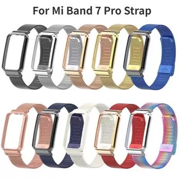 Металлический ремешок для Xiaomi Mi Band 7 pro, браслет для Xiomi Mi Band 7pro, металлический ремешок для часов, защитный чехол из нержавеющей стали For Mi Band 7 Pro серебряный