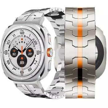Металлический ремешок из нержавеющей стали для Samsung Galaxy Watch Ultra 47 мм, роскошный сменный браслет для Samsung Galaxy Ultra Mens Band Galaxy Watch Ultra чёрный
