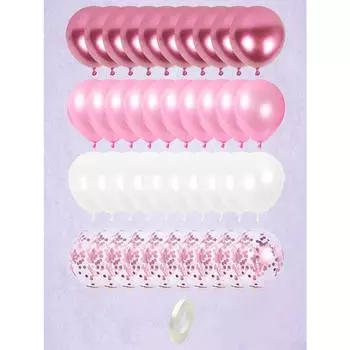 Металлический розовый белый воздушный шар Металлический серебряный воздушный шар гирлянда-арочный набор подходит для детского душа для девочек на день рождения, свадебный душ