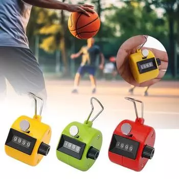 Металлический ручной счетчик-кликер с 4-значным дисплеем. Батарея не требуется. Компактный размер. Портативный механический счетчик-кликер. Спортивные принадлежности. зелёный