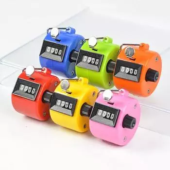 Металлический ручной счетчик-кликер Yousheng с 4-значным дисплеем. Батарея не требуется. Компактный размер. Портативный механический счетчик-кликер. Спортивные принадлежности. жёлтый