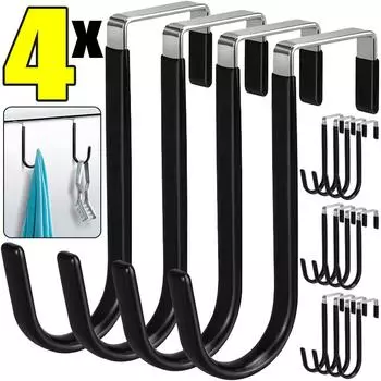 Металлический S-образный крючок из нержавеющей стали, не пробивной, для кухонных и ванных комнат, крючки для дверей шкафов, держатели для полотенец, вешалки, органайзеры 1PC