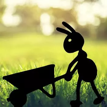 Металлический сад, растения в горшках, креативные муравьи, предметы интерьера, плитка для садовых украшений, поделки One Size белый