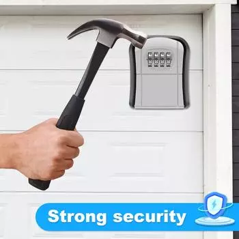 Металлический сейф для ключей, настенный сейф для ключей, 4-значный пароль, алюминиевый сплав, замок безопасности, без ключа, наружный сейф для хранения