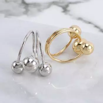 Металлический серебряный золотой цветной круглый шар большой ювелирный модный аксессуар кольцо на большой палец серебряный