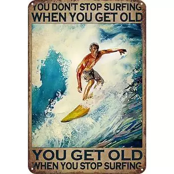 Металлический серфинг жестяная вывеска прямоугольная железная картина настенная декор для домашнего бара 30x40 см