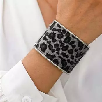 Металлический широкий флокированный открытый браслет с дизайном в стиле меньшинства, преувеличенный браслет в подарок Style A
