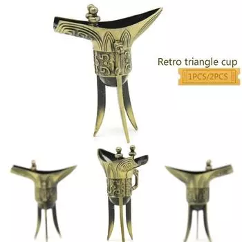 Металлический штатив, заводской прямой ретро бокал для вина, древний бронзовый сосуд для вина, ремесла 1pcs