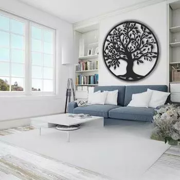 Металлический силуэт Дерево жизни Железное искусство Подвесные украшения Украшения для дома Настенная живопись Спальня Гостиная Бар Подвесные украшения 30x30cm