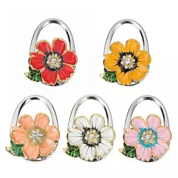 Металлический складной крючок для сумки, держатель для сумки, шесть лепестков, цветок, кошелек, вешалка, крючки для стола белый