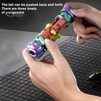 Металлический слайдер-игрушка для снятия стресса, трещотка, спиннер, портативный пулевой шутер, пусковая установка для детей, подростков, взрослых, сенсорная игрушка для снятия стресса с гироскопом чёрный