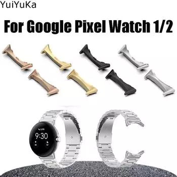 Металлический соединитель для Google Pixel Watch 2/Pixel Watch, ремешок из нержавеющей стали 20 мм, ремешок для часов, 1/2 пары, адаптер для аксессуаров Google Pixel Watch 1 pair of connectors for Google Pixel Watch 1/2 розового золота