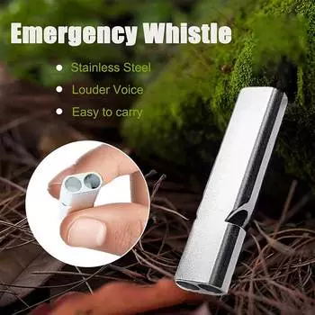 Металлический свисток Аварийное устройство Уличные свистки Цветостойкая работа Кемпинговые аксессуары Твердость Реквизит для выживания белый
