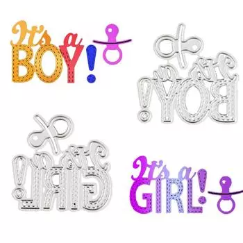 Металлический трафарет для девочек и мальчиков, тиснение, вырубные штампы для DIY, скрапбукинг, бумажные штампы для тиснения карт, ремесленный декор Girl серебряный