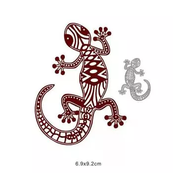 Металлический трафарет Gecko для тиснения, штампы для DIY, скрапбукинга, бумажные штампы для тиснения карт, ремесленный декор серебряный