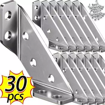 Металлический угловой кронштейн для мебели с винтами, угловой кронштейн для мебели из нержавеющей стали, соединительная полка, крепежная рама для шкафа