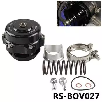 Металлический универсальный V-образный предохранительный клапан с улучшенной скоростью потока воздуха и агрессивным звуком выброса чёрный