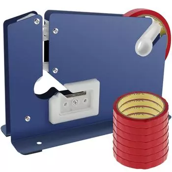 Металлический запайщик пакетов с 7-ю лентами для запечатывания пакетов Ручной запайщик пакетов Конусный диспенсер с резаком-резаком Гаджеты для кухни для запечатывания упаковки