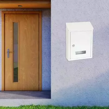 Металлический запирающийся почтовый ящик настенный стойкий к ржавчине почтовый ящик с ключами высокая степень безопасности водонепроницаемый наружный белый