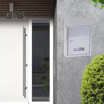 Металлический запирающийся почтовый ящик настенный устойчивый к ржавчине почтовый ящик с ключами высокозащищенный водонепроницаемый почтовый ящик для домашнего офиса серебряный