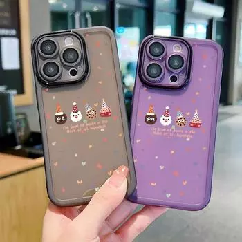 Металлический защитный чехол для iPhone 16 Pro 15 14 Plus 13 12 Pro Max 11 с рождественским узором, прозрачный, ударопрочный, силиконовый, мягкий, тонкий чехол iPhone 16 чёрный