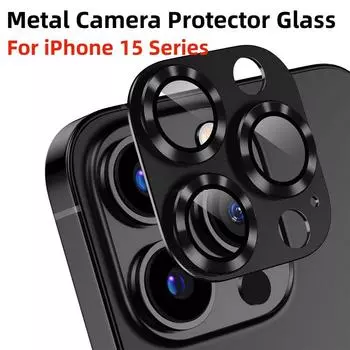 Металлический защитный чехол для объектива для IPhone 15 14 Pro Max, пленка из закаленного стекла для камеры IPhone 15 Pro 14 Plus 15 Pro Max, противоударный чехол для брони объектива For iPhone 15 прозрачный