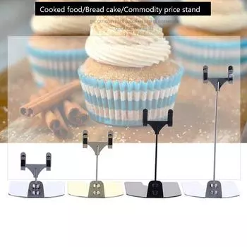 Металлический зажим для этикеток. Карточка с ценой на хлеб. Хлебобулочная, кондитерская. Зажим для карточек. серебряный