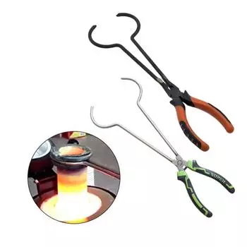 Металлический зажим для плавки золота и изготовления ювелирных изделий. Незаменимые тигельные щипцы. Инструмент для металлистов, ювелиров и лабораторного использования. серебряный