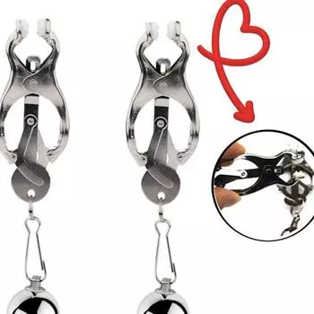 Металлический зажим для сосков с металлической цепочкой для клитора для женщин, фетиш для груди, зажим для стимуляции половых губ, массажер, БДСМ, бондаж, секс-продукт