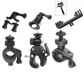 Металлический зажим для велосипеда и мотоцикла GoPro Sports Camera O-образной формы с горизонтальным кронштейном с двумя головками на 360°. Small Y-type bicycle clamp