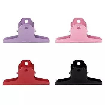 Металлический зажим, металлический материал, прочный захват, большой размер, офисная папка, зажим для дома и школы O Purple