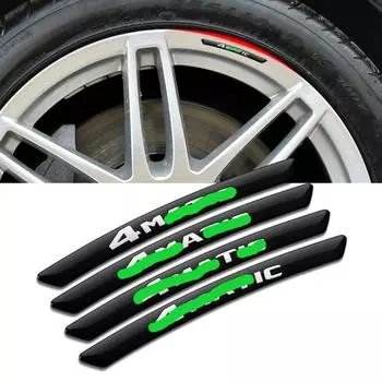 Металлический значок 4MATIC, декоративная наклейка на ступицу колеса, подходит для ABCESRGM ML SL CL Class X164 X166 X204 A45, наклейка на колесо автомобиля, Стайлинг автомобиля чёрный