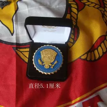 Металлический значок, идентификационный значок/значок Президентской службы США, медаль, медаль, подарочная парчовая коробка, чистая бронза