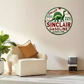 Металлический знак Sinclair Dino Gasoline, классический настенный декор в деревенском стиле на нефтяную и автомобильную тематику, коллекционный антикварный винтажный алюминий чёрный