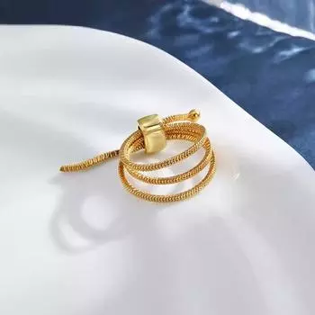 Металлическое кольцо-цепочка в виде змеи в европейском и американском стиле, индивидуальные модные преувеличенные кольца, аксессуары для путешествий и свадьбы для девочек Resizable белый