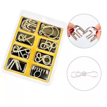 Металлическое кольцо для решения интеллекта, расстегивающееся, девять серий из 8 наборов, развивающие игрушки для взрослых и детей