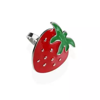 Металлическое кольцо для салфеток Versa, сплав цинка, 5,5 x 4,5 x 4,5 см, клубника