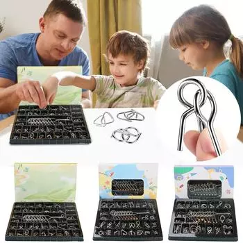 Металлическое кольцо-головоломка, металлические головоломки, головоломки, развивающие интеллектуальные игрушки, китайская игрушка-кольцо для вечеринок для детей и взрослых One Size