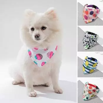 Металлическое кольцо с быстросъемной пряжкой, мягкий шарф унисекс с принтом фруктов и воротником для щенков собак S розовый