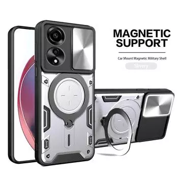 Металлическое кольцо защитный чехол для камеры OPPO A78 4G A98 A17 A16 A15 A57 A77 A74 A54 A93 A53 A32 A52 A9 бронированный вращающийся держатель крышка For OPPO A5 2020 фиолетовый