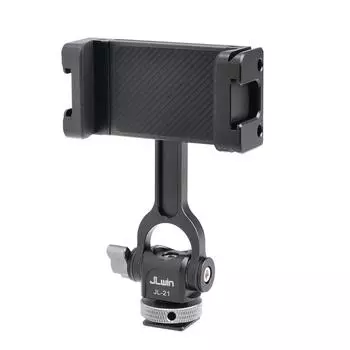 Металлическое крепление для телефона на штатив, крепление для телефона на штатив, вращающееся на 360 градусов, с двумя креплениями для холодного башмака чёрный