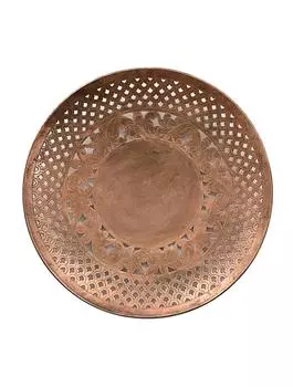 Металлическое круглое блюдо резное, Медь, Iron Wall Plate With Cutwork, John Molly Decor&Gifts