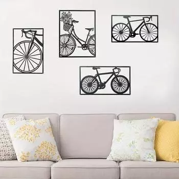 Металлическое настенное искусство «Велосипед» — кованое железное украшение для интерьера, элегантное и стильное для гостиной, спальни и столовой светло-серый